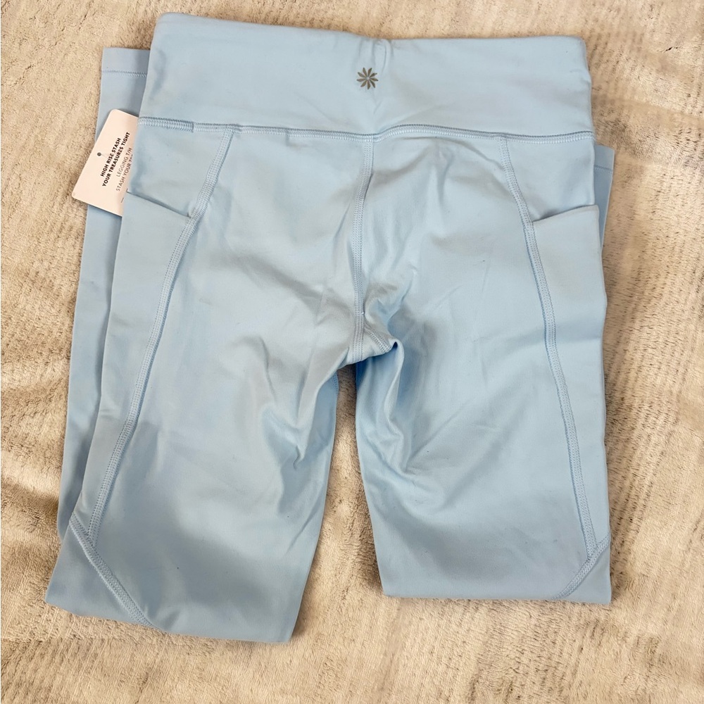 NWT Athleta Girl  Leggings in Light Blue Size 12 High Rise Stash - Picture 3 of 10